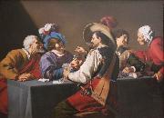 Theodoor Rombouts Playing Cards oil painting